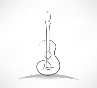 Acoustic guitar bending line icon clipart