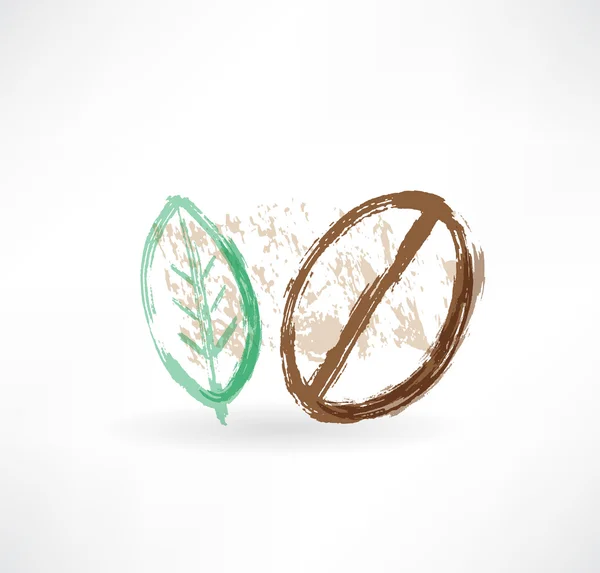 Икона зернового кофе и чайных листьев — стоковый вектор