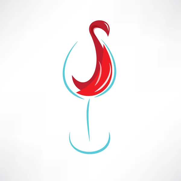 Copa con icono de vino tinto — Vector de stock