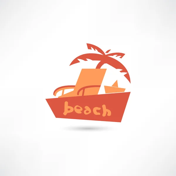 Icono de playa — Vector de stock