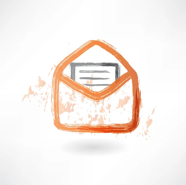 Letter in an envelope grunge icon. — Stock Vector