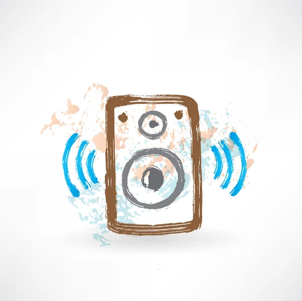 Music speakers grunge icon — Stock Vector
