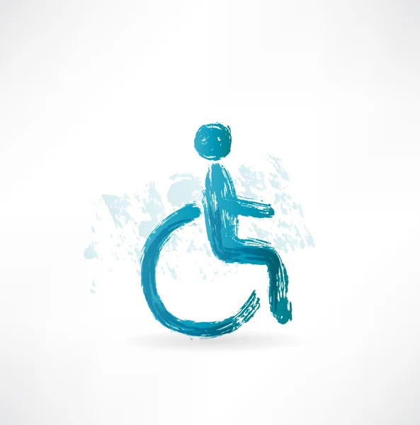 Símbolo cadeira de rodas usuários ícone — Vetor de Stock