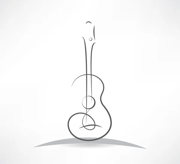 Guitarra acústica línea de flexión icono — Vector de stock