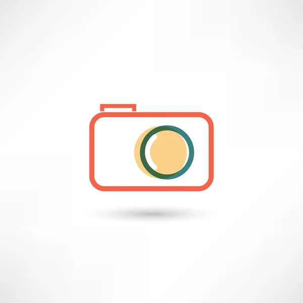 Icône de ligne de caméra rouge — Image vectorielle