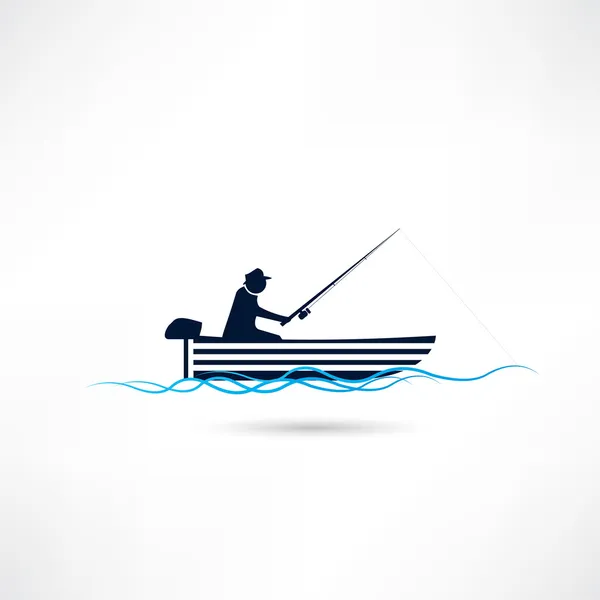 Icona del pescatore — Vettoriale Stock