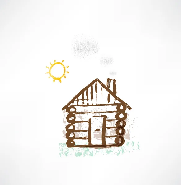 Icono de Grunge Cottage . — Archivo Imágenes Vectoriales