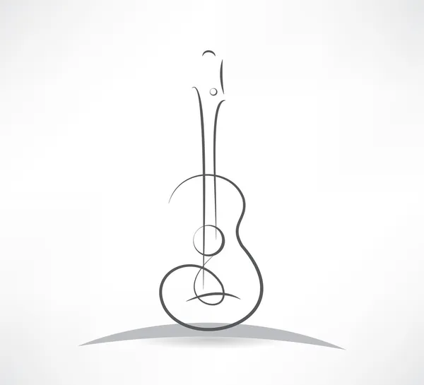 Akoestische gitaar buigende lijn pictogram — Stockvector