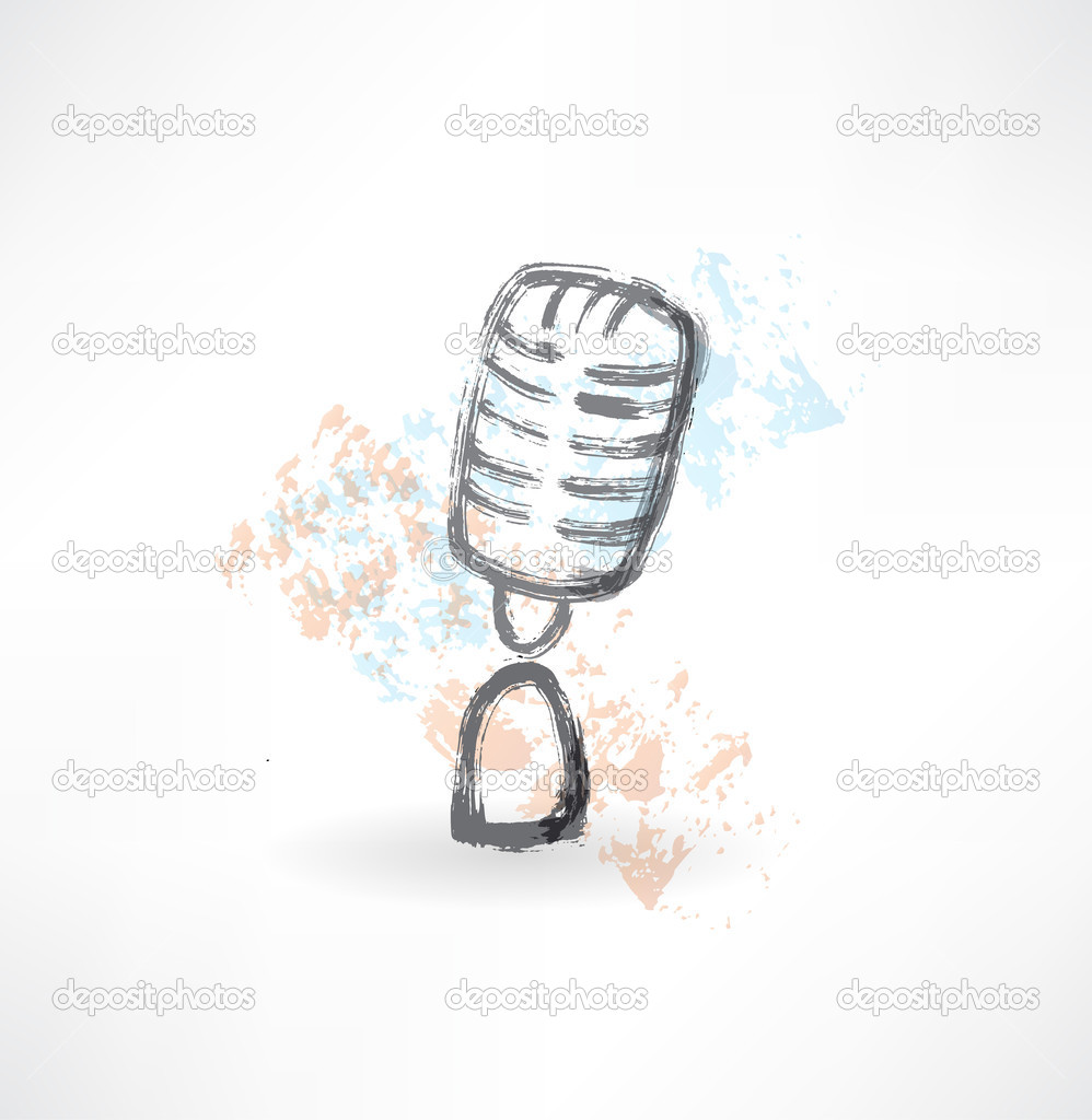 Microphone grunge icon.