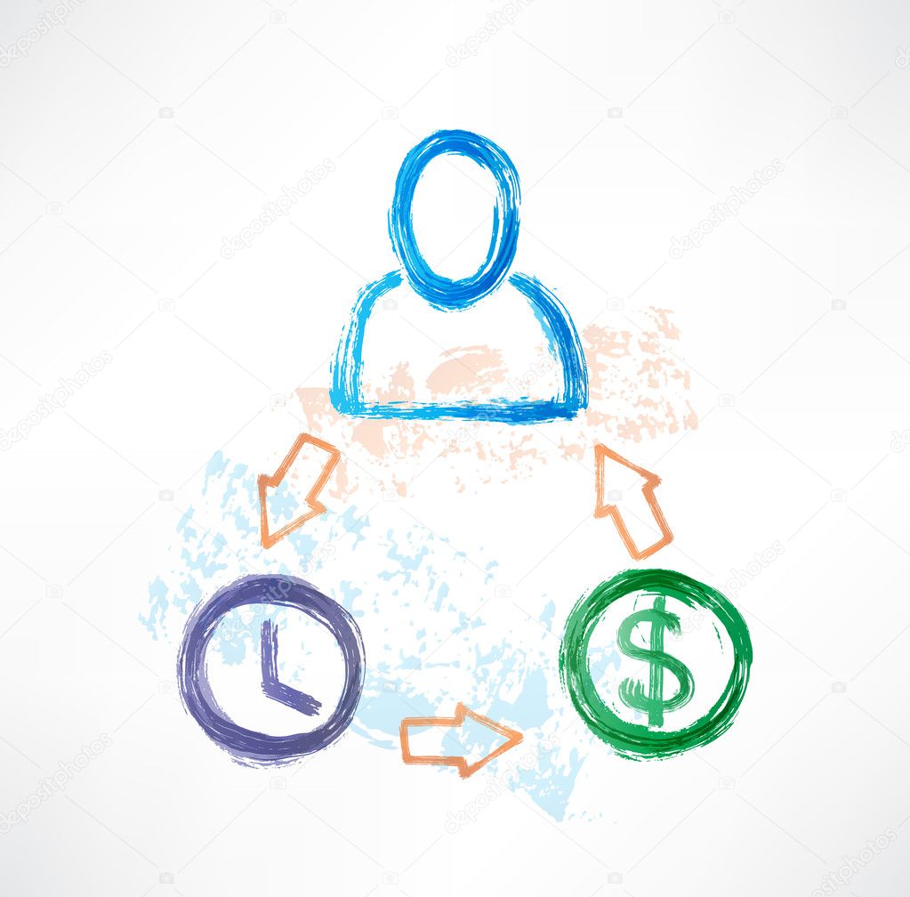Employee cycle grunge icon