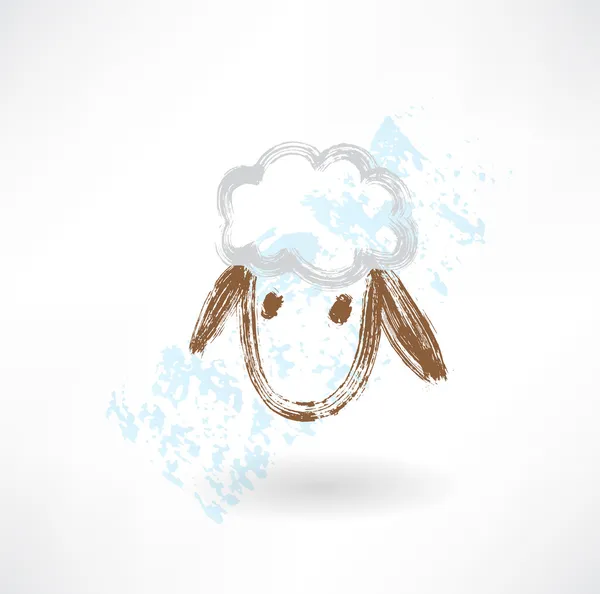 Tête de mouton grunge icône — Image vectorielle