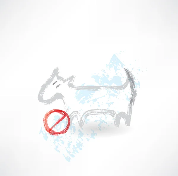 Prohibición perro grunge icono — Vector de stock