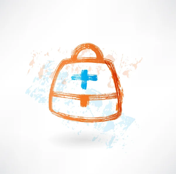 First aid kit grunge icon — Stock Vector