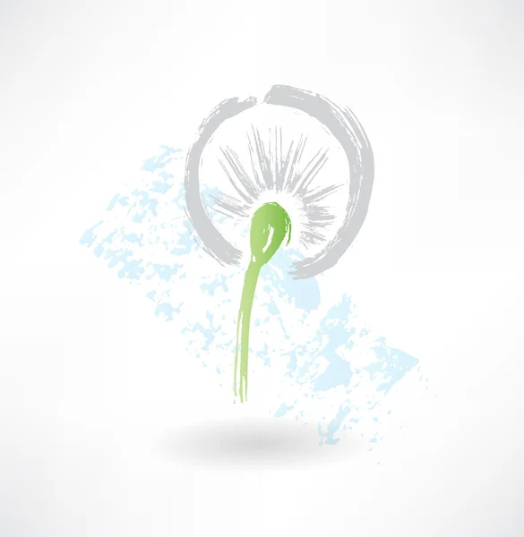 Dandelion grunge icon — Stock Vector