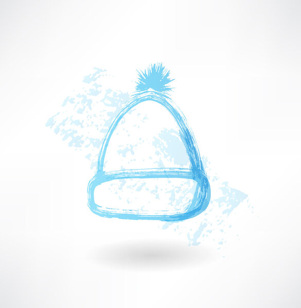Winter hat grunge icon
