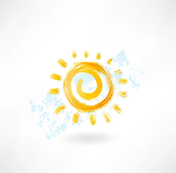 सूर्य ग्रंज प्रतीक — स्टॉक वेक्टर