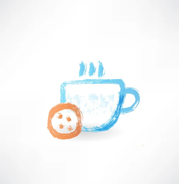 Icône Grunge tasse chaude — Image vectorielle