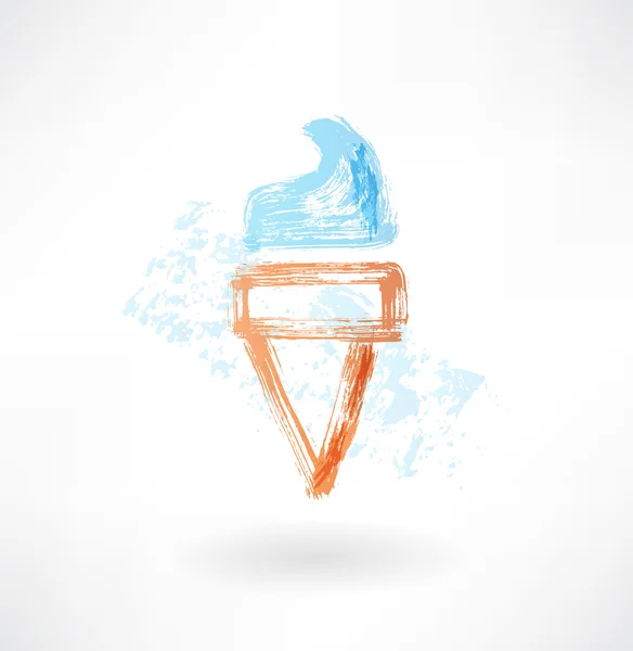 Icono de helado grunge — Vector de stock