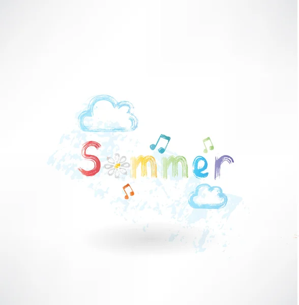 Summer music grunge icon — Stock Vector