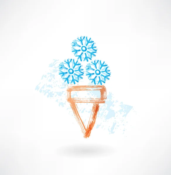 冷たいアイス クリーム グランジ アイコン — ストックベクタ