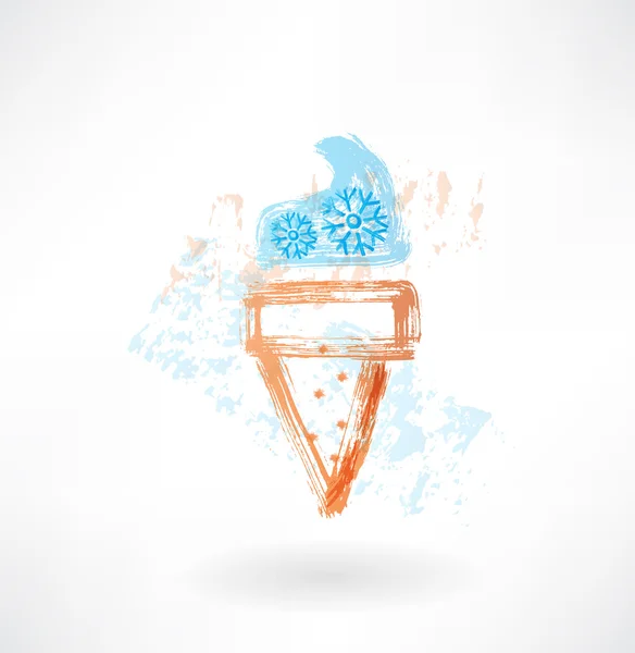 Congelar helado icono grunge — Vector de stock