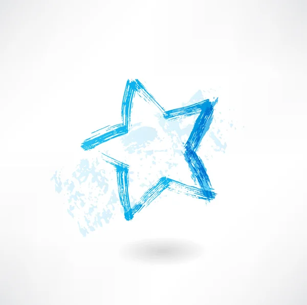 Icono grunge estrella azul — Vector de stock