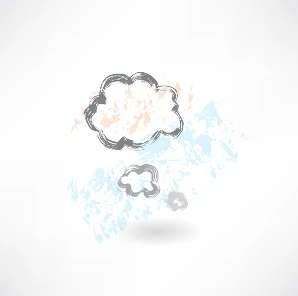 Cloud penser icône grunge — Image vectorielle