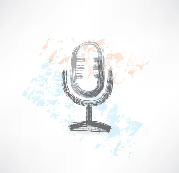 Icône grunge microphone — Image vectorielle