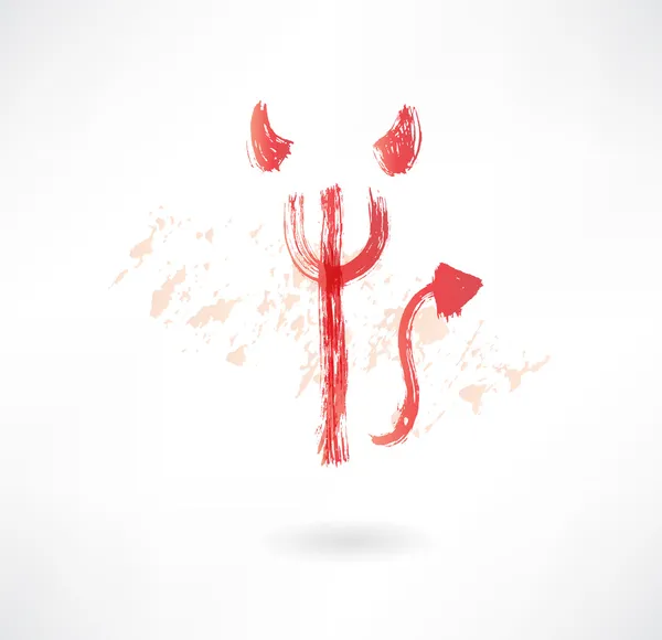 Tridente rojo del diablo — Vector de stock