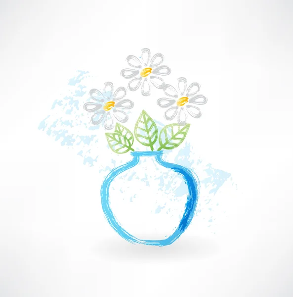 Daisy flor grunge icono — Vector de stock