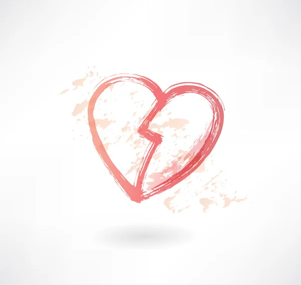 Moitiés de l'icône grunge du cœur — Image vectorielle