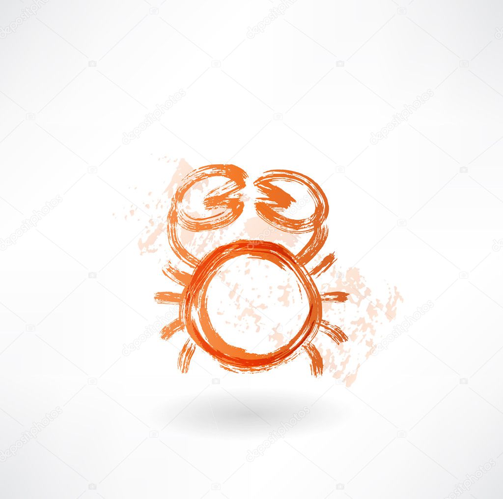 Crab grunge icon