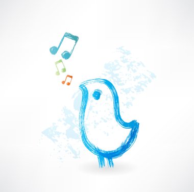 Kuş ötüşü grunge simgesi