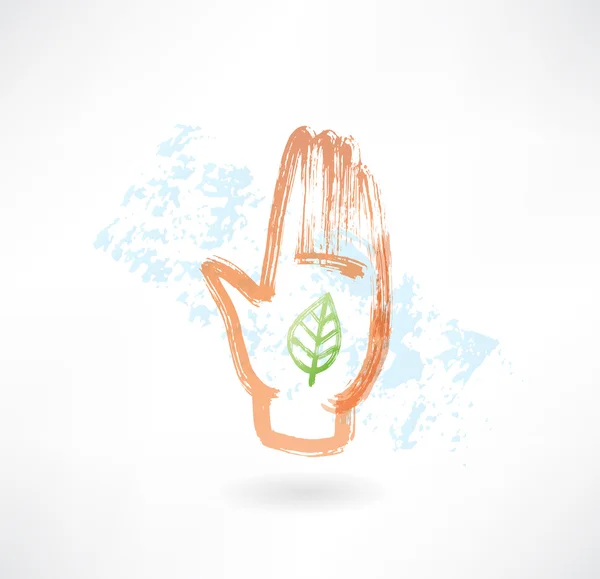 Eco palm grunge pictogram — Stockvector