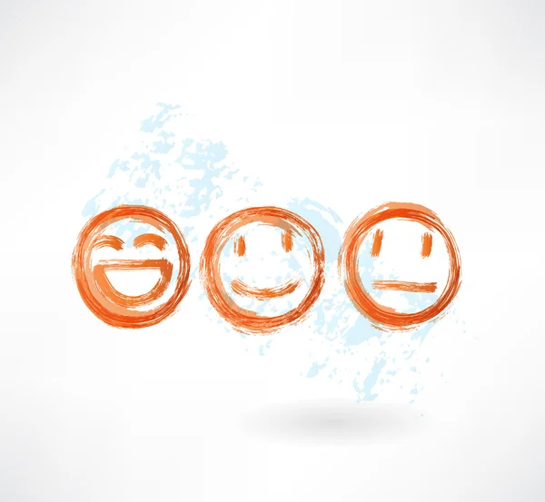 Set smiles grunge icon — Stockvector