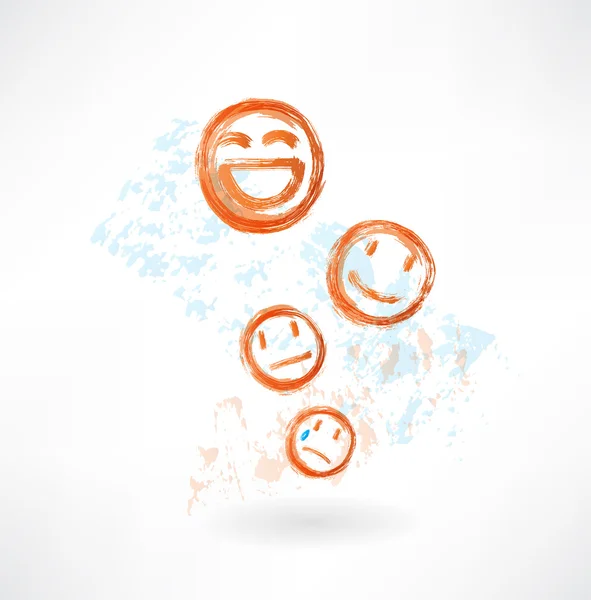 Beaucoup de sourires grunge icône — Image vectorielle