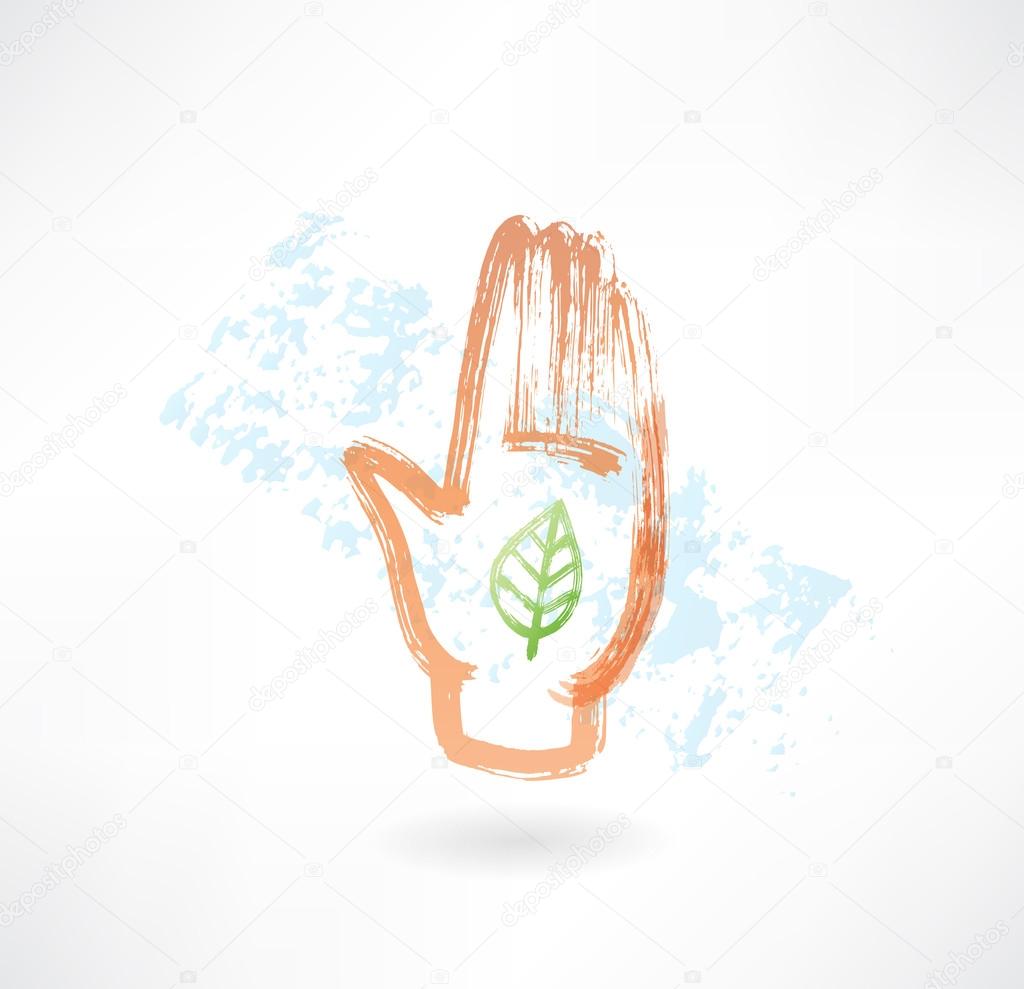 Eco palm grunge icon