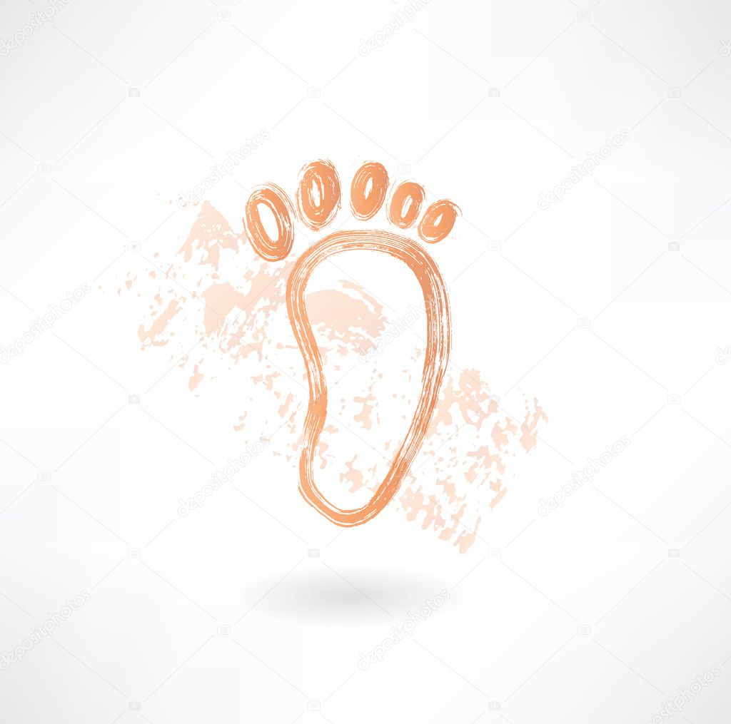 human footprint grunge icon