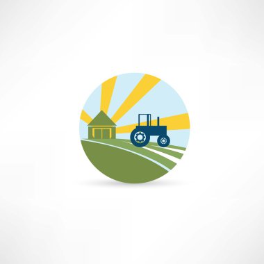 bir çiftlikte traktör