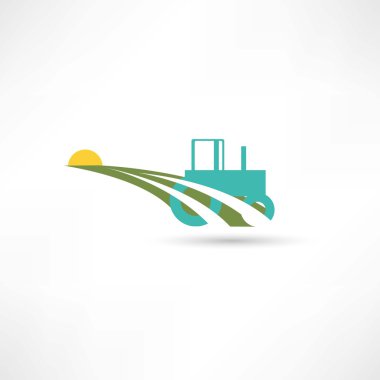 bir çiftlikte traktör