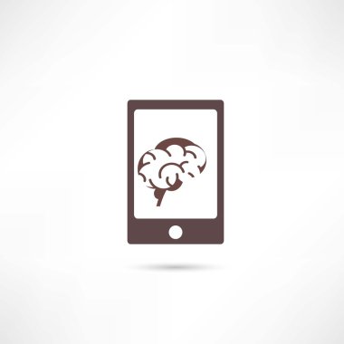 beyin üstünde belgili tanımlık perde ile Smartphone