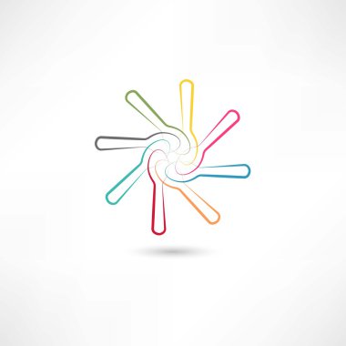 Daire içinde renkli kaşık