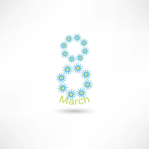 8 fleurs de mars — Image vectorielle