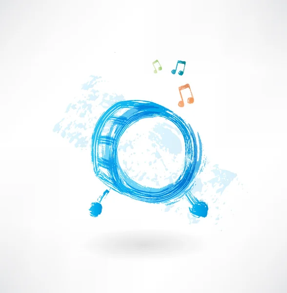 Music drum grunge icon — Stock Vector