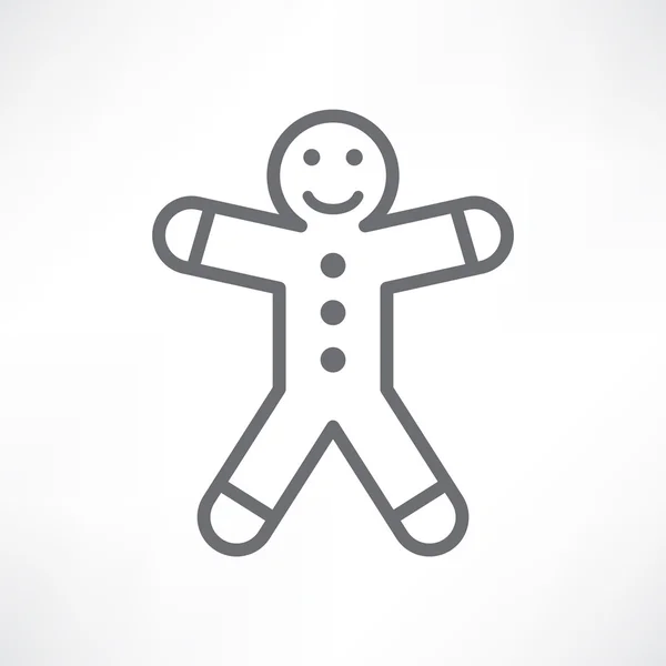 White gingerbread man — Stock Vector