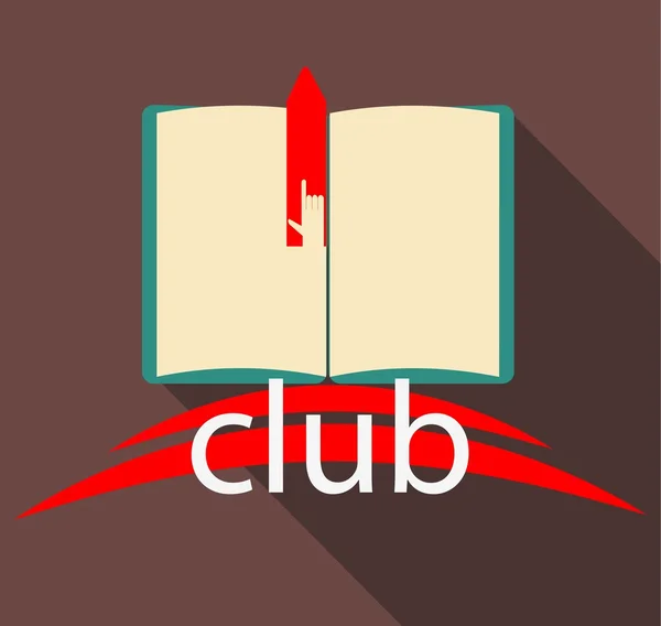 Clube livro sobre fundo marrom —  Vetores de Stock