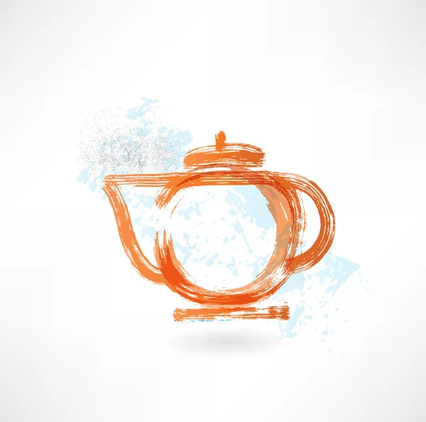 茶壶 grunge 图标 — 图库矢量图片