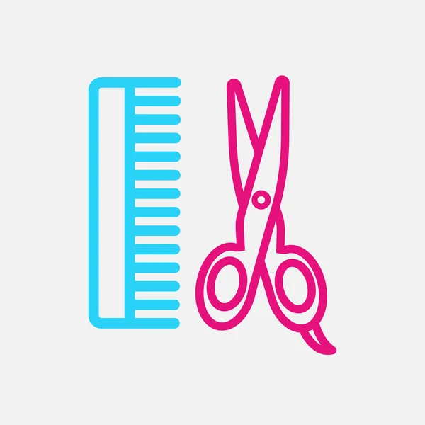 Scissors and comb — Stock Vector