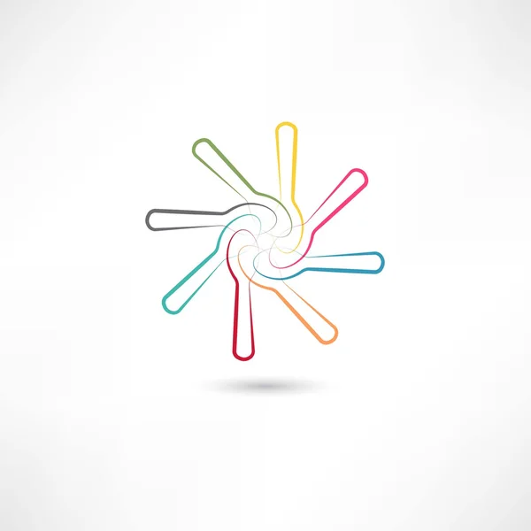 Cuillères colorées en cercle — Image vectorielle