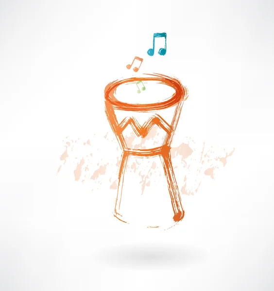 Bongo drum grunge icon — стоковый вектор